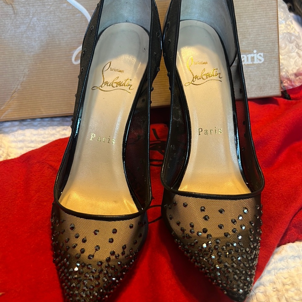 Christian Louboutin DEGRASTRASS GLITTER HEELS